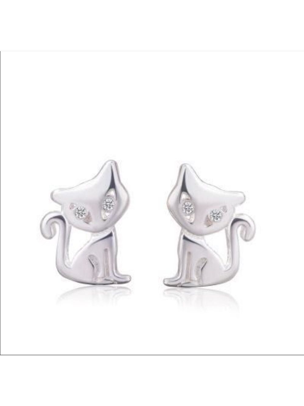 Pretty Kitty 925 silver crystal earrings NWT